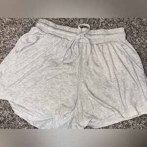 Gray and Pink Drawstring Lounge Shorts